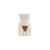 String en dentelle taupe ouvert avec chaînes dorées 